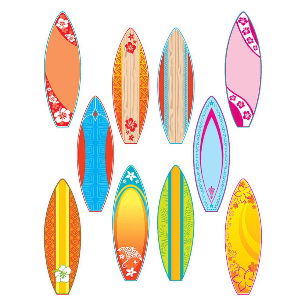 Teacher Created Resources Accents, Surfboards, 30 Accents Per Pack, Set Of 3 Packs