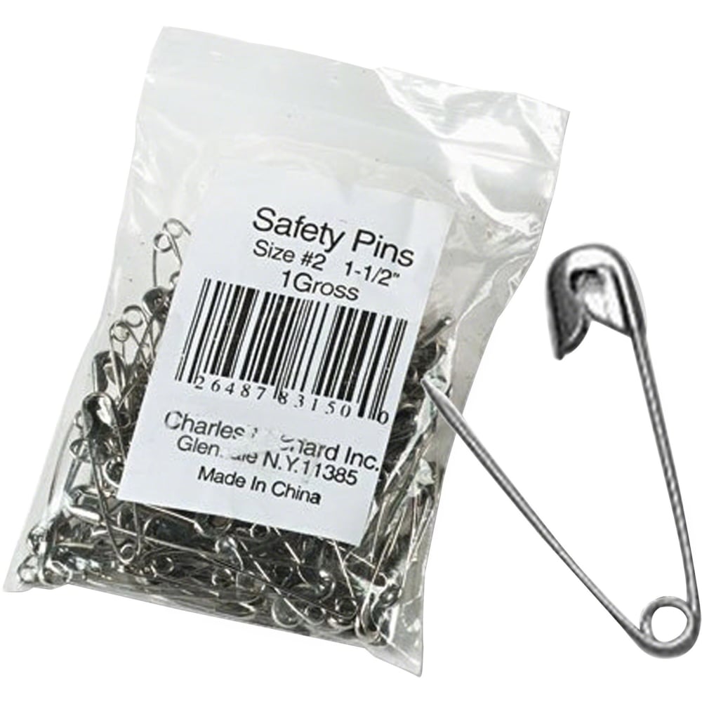 CLI Nickel-Plated Steel Safety Pins, 1 1/2in, Silver, Pack Of 144