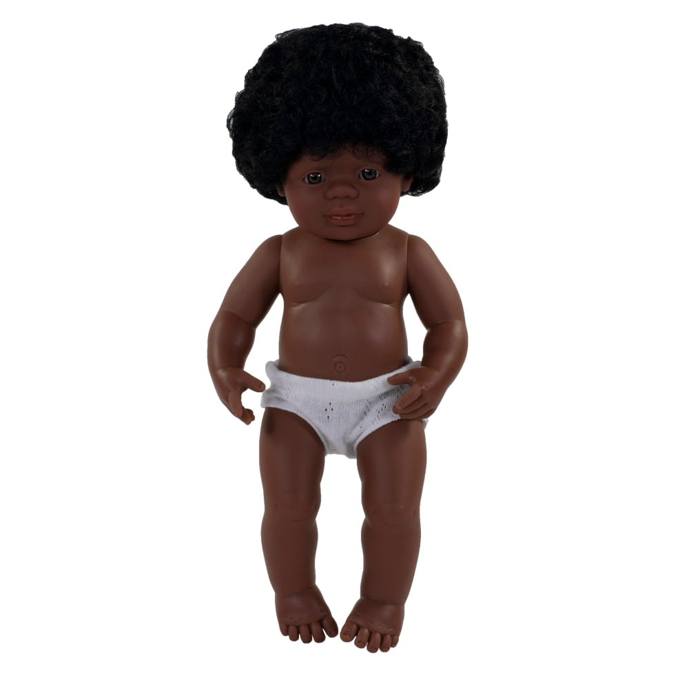 Miniland Educational Anatomically Correct 15in Baby Doll, African American Girl