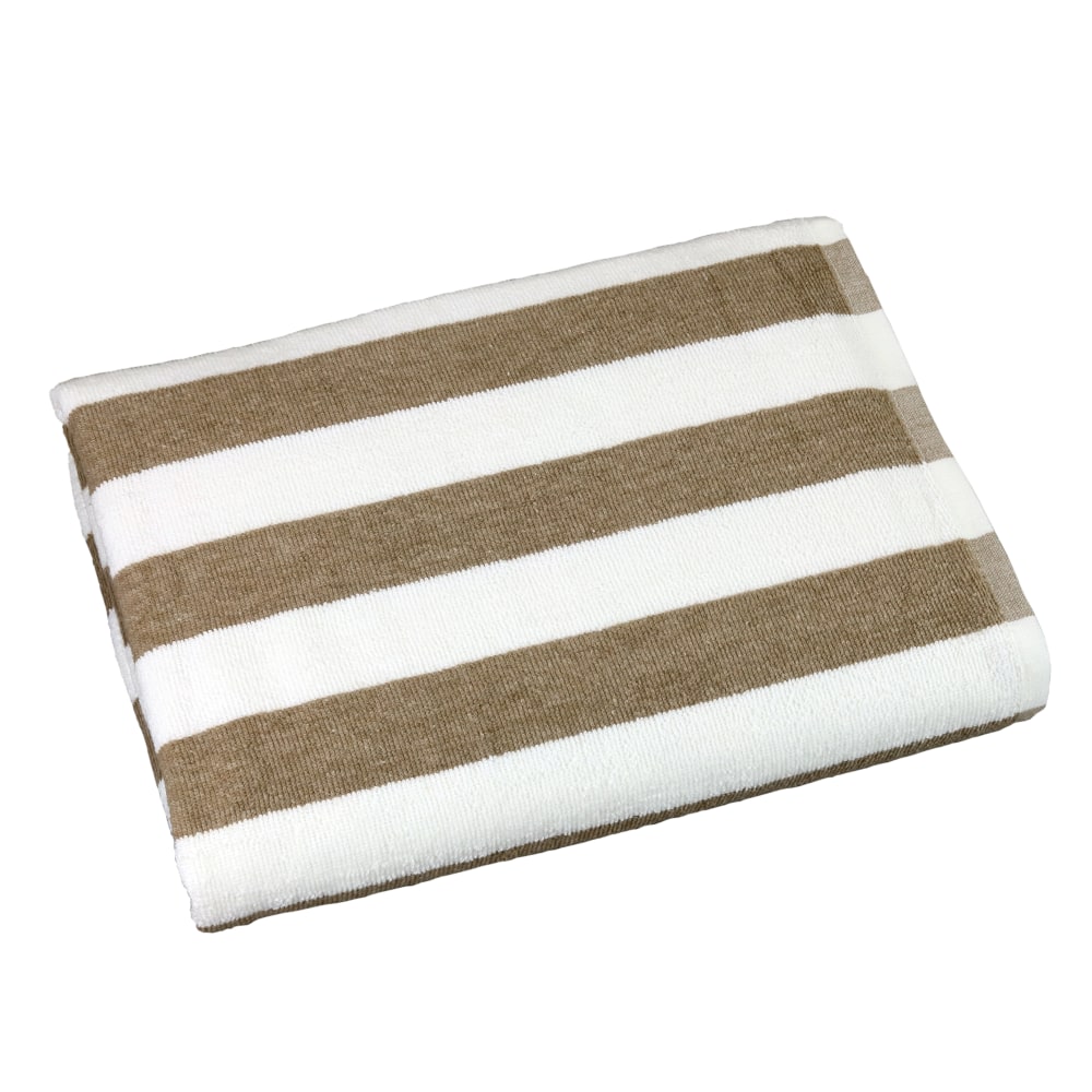 1888 Mills Fibertone Pool Towels, Stripes, Tan, Set Of 48 Towels