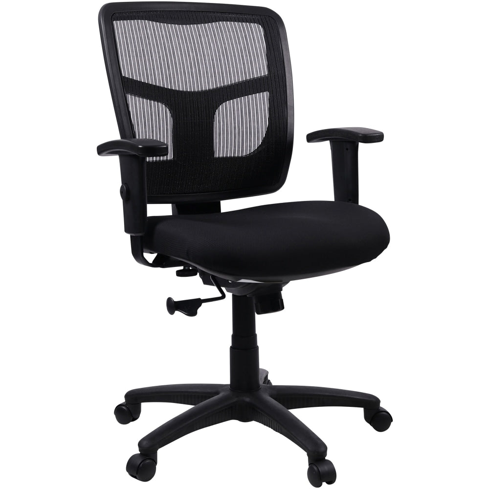 Lorell Ergonomic Mesh/Fabric Mid-Back Chair, Swivel Tilt, Black