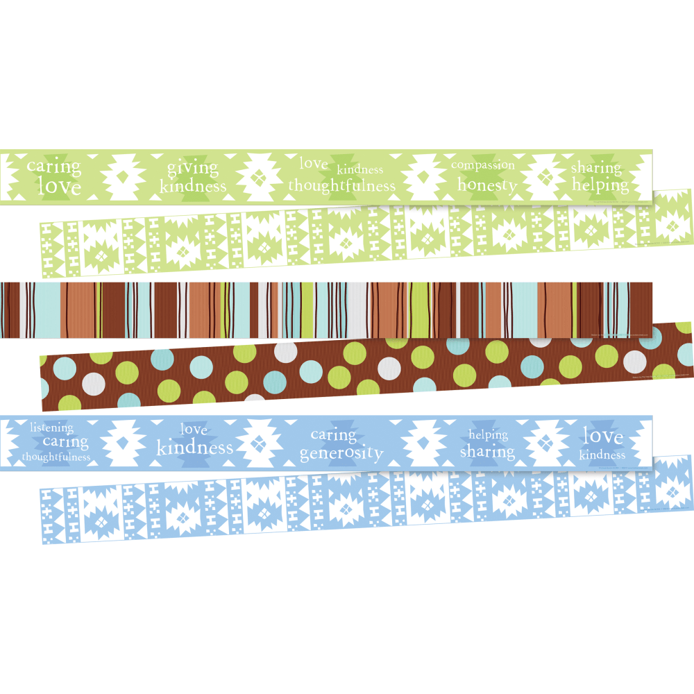 Barker Creek Double-Sided Straight-Edge Border Strips, 3in x 35in, Thoughtful & Kind, Set Of 36 Strips