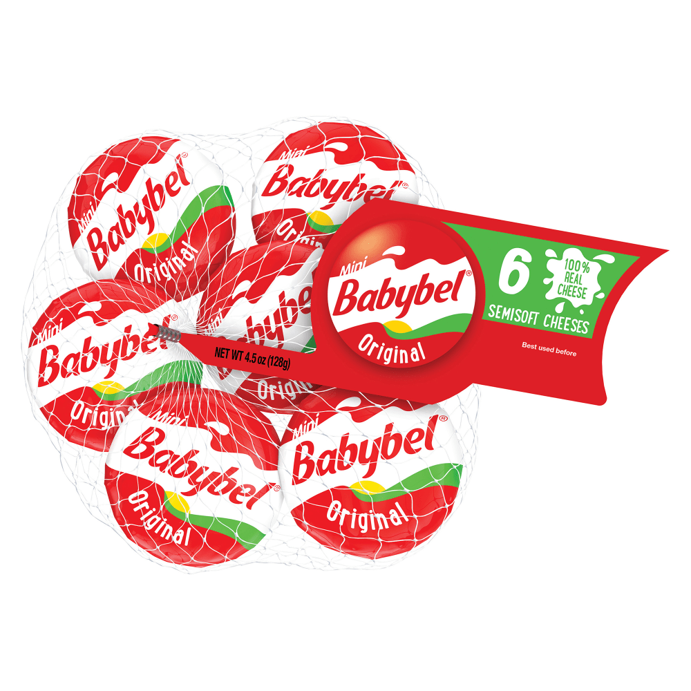 Babybel Mini Original Cheese Wheels, 1 Oz, 6 Wheels Per Pack, Case Of 5 Packs