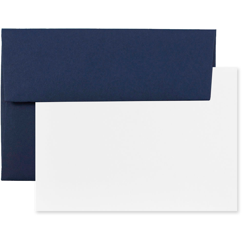 JAM Paper Stationery Set, 4 3/4in x 6 1/2in, Navy Blue/White, Set Of 25 Cards And Envelopes