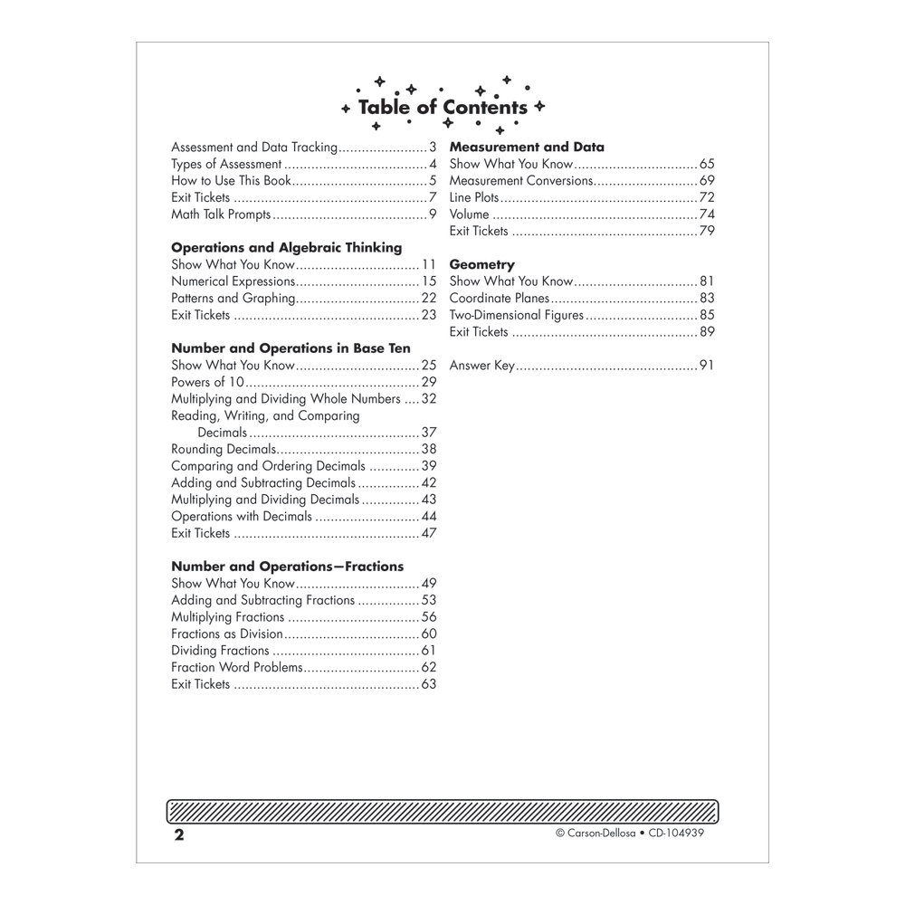 Carson-Dellosa Instant Assessments For Data Tracking Math Resource Book, Grade 5