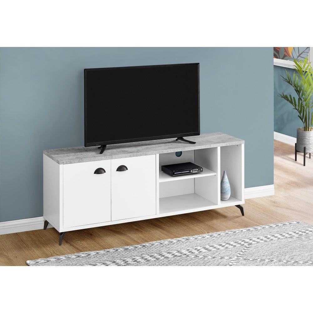 Monarch Specialties Danielle TV Stand For 58in TVs, White/Gray