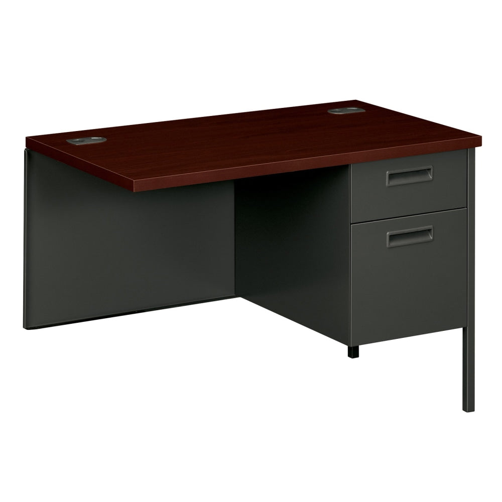 HON Metro Classic 42inW Right Desk Return, Mahogany/Charcoal