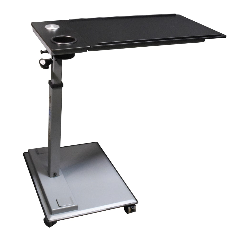 WiseLift Height-Adjustable Mobile Table Workstation, 28inH x 31-1/2inW x 15-3/4inD, Black