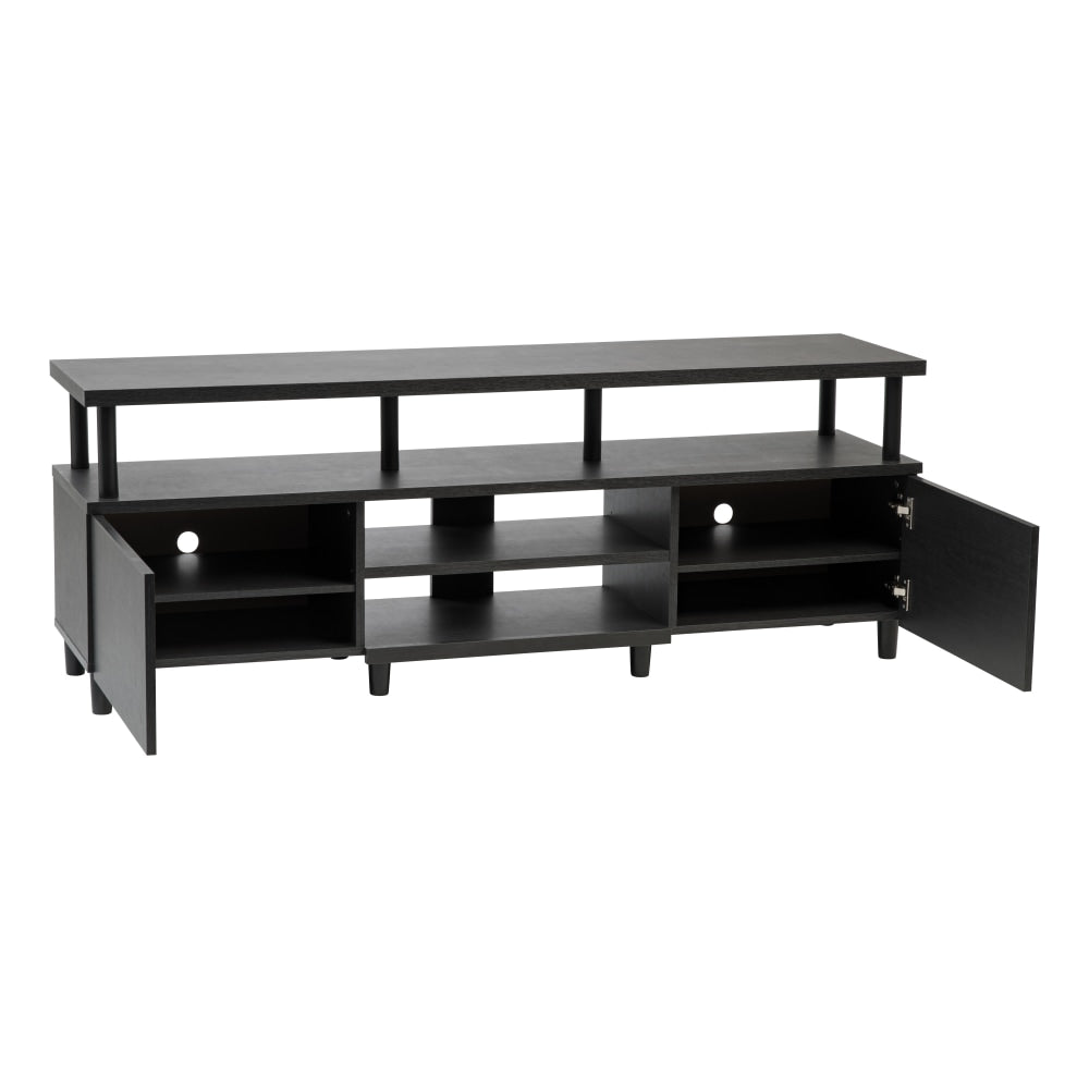 IRIS TV Stand For 70in TVs, 23-1/4inH x 63inW x 15-5/16inD, Black