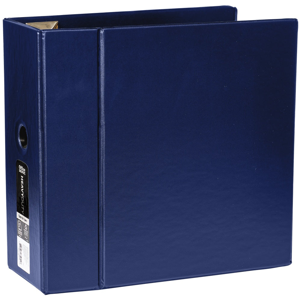 Office Depot Heavy-Duty 3-Ring Binder, 5in D-Rings, Navy