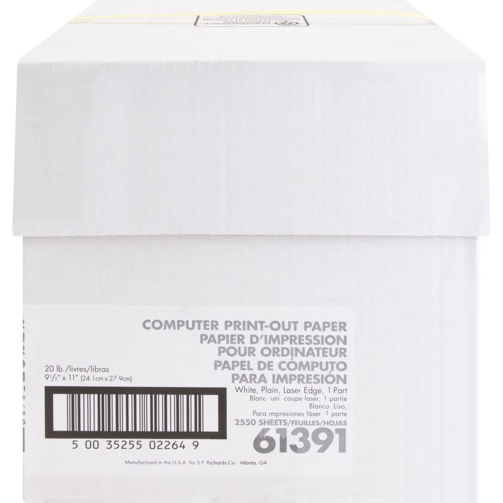 Sparco Continuous Paper, 9 1/2in x 11in, 20 Lb, White, Carton Of 2,550 Forms