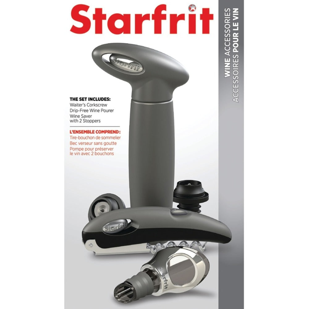 Starfrit 3-Piece Wine Accessory Kit, Gray