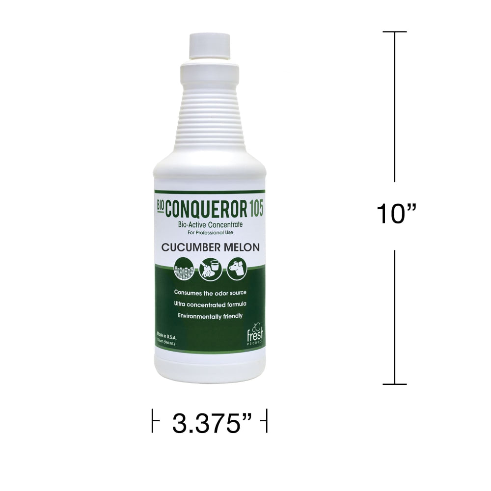 Fresh Products Bio Conqueror 105 Liquid Concentrate, Cucumber Melon Scent, 1 Quart, Pack Of 12 Bottles