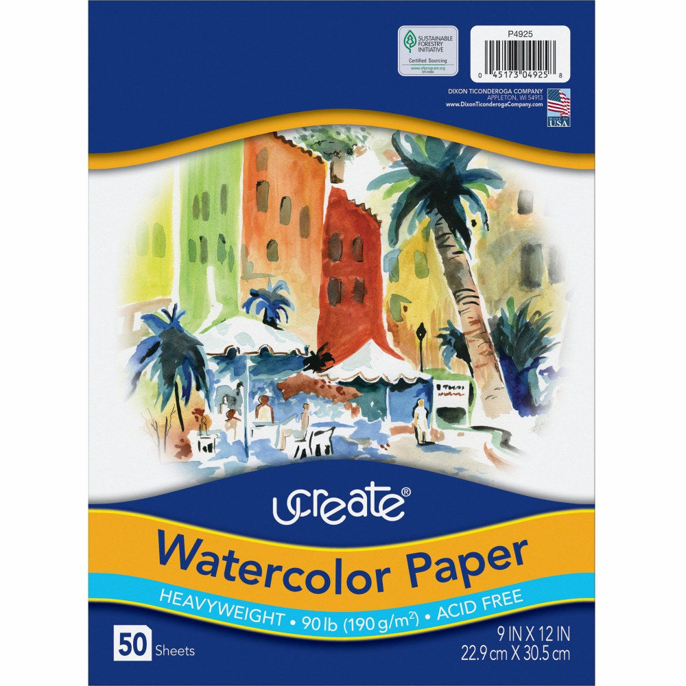 Art1st Watercolor Paper, 9in x 11in, Pack Of 50 Sheets