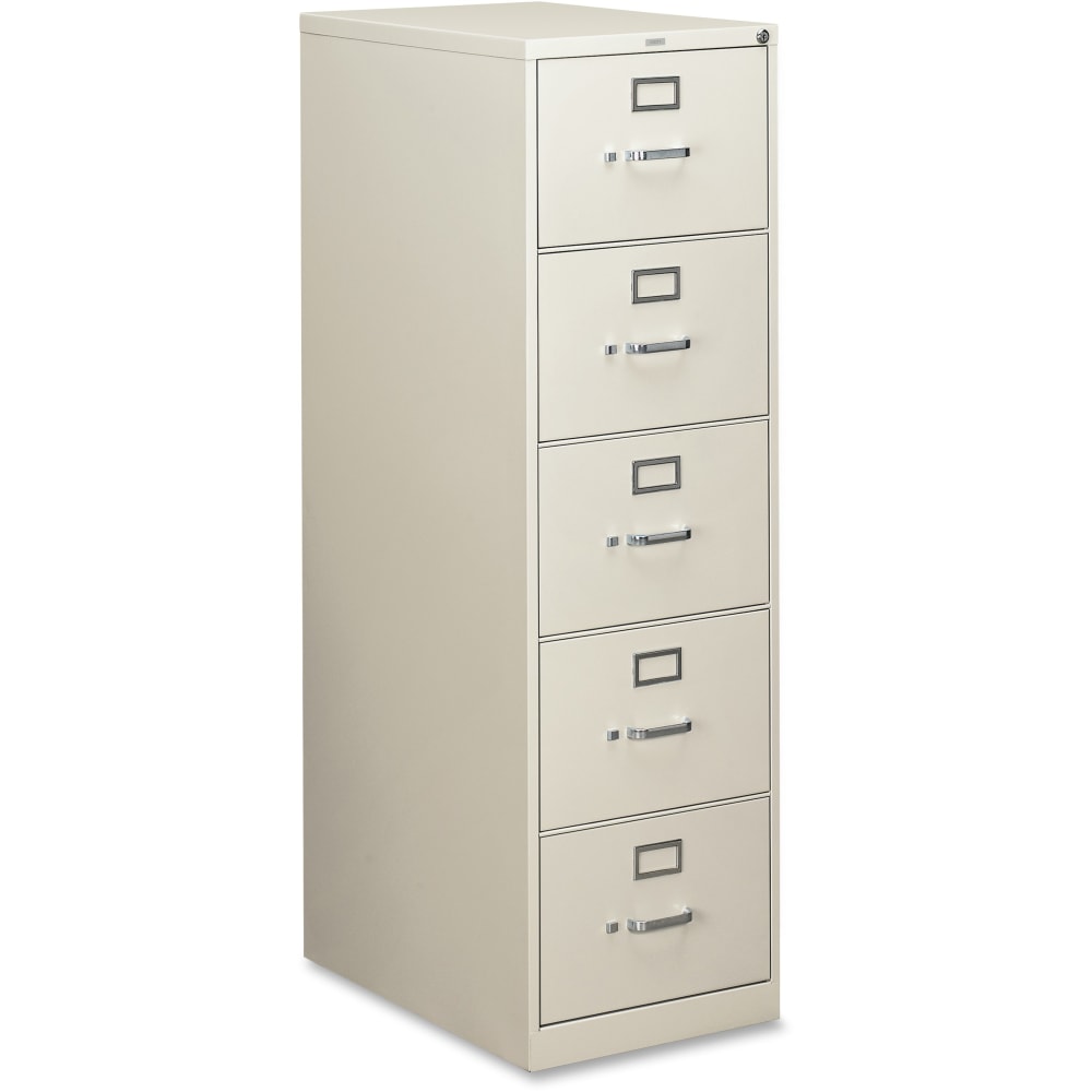 HON 310 26-1/2inD Vertical 5-Drawer Legal-Size File Cabinet, Light Gray