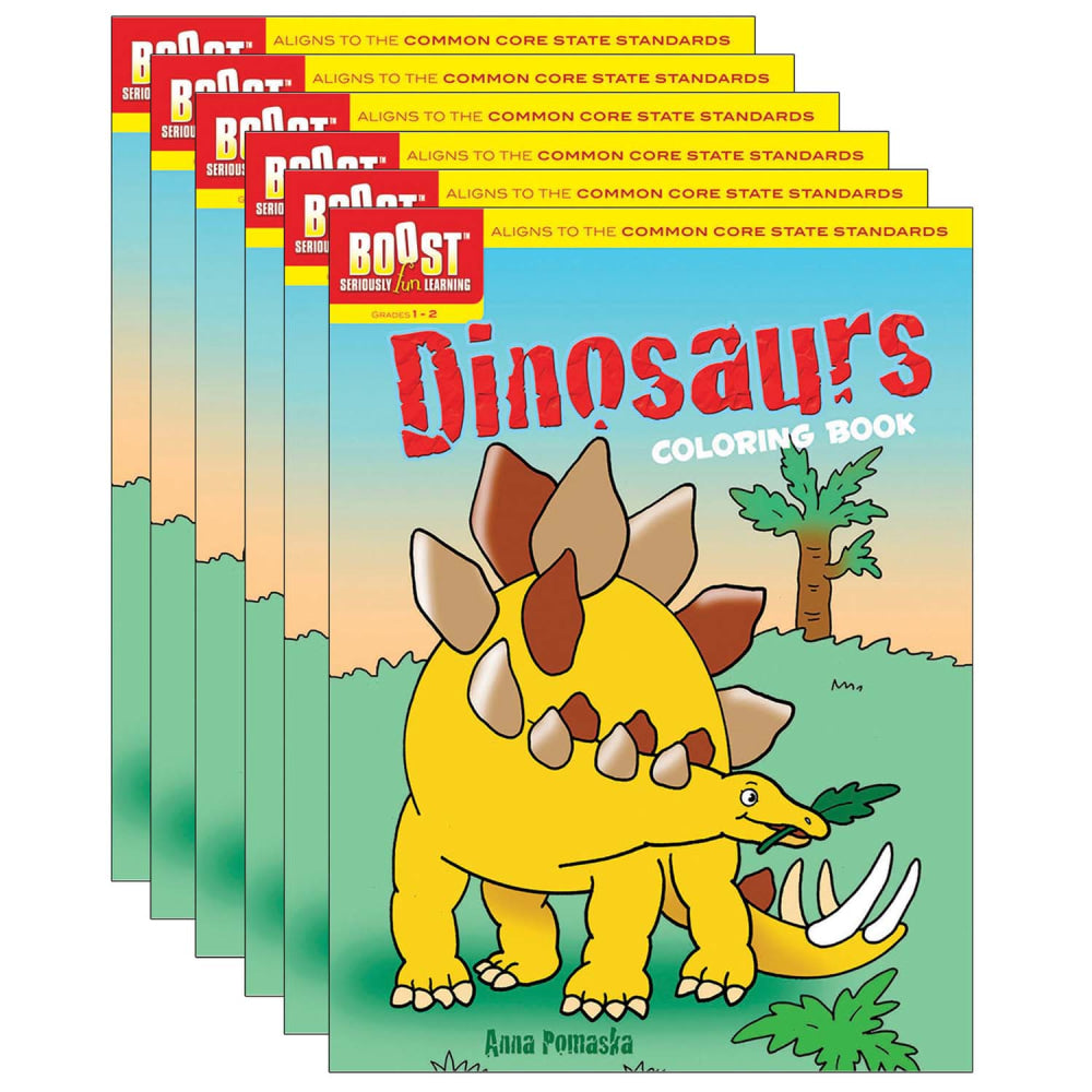 Dover Publications BOOST Coloring Books, Dinosaurs, Pack Of 6 Books