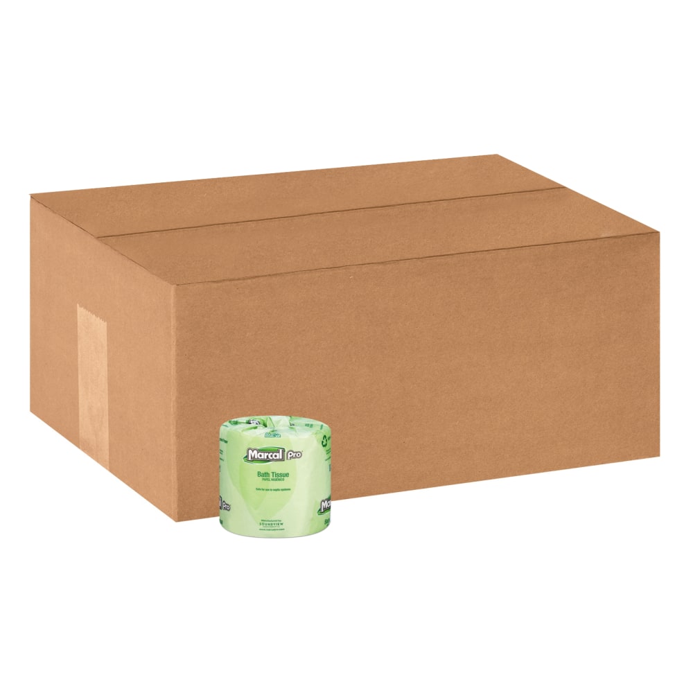 Marcal PRO 2-Ply Septic Safe Bathroom Tissue, 100% Recycled, White, 240 Sheets per Roll, Case of 48 Rolls