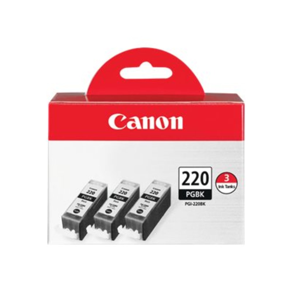 Canon PGI-220 Black Ink Cartridges, Pack Of 3, 2945B004