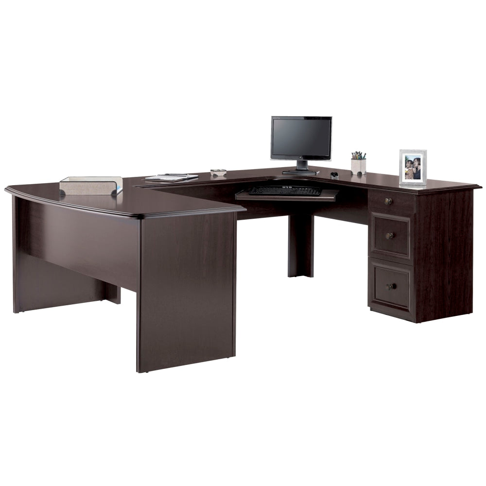 Realspace Broadstreet 65inW U-Shaped Executive Corner Desk, Walnut