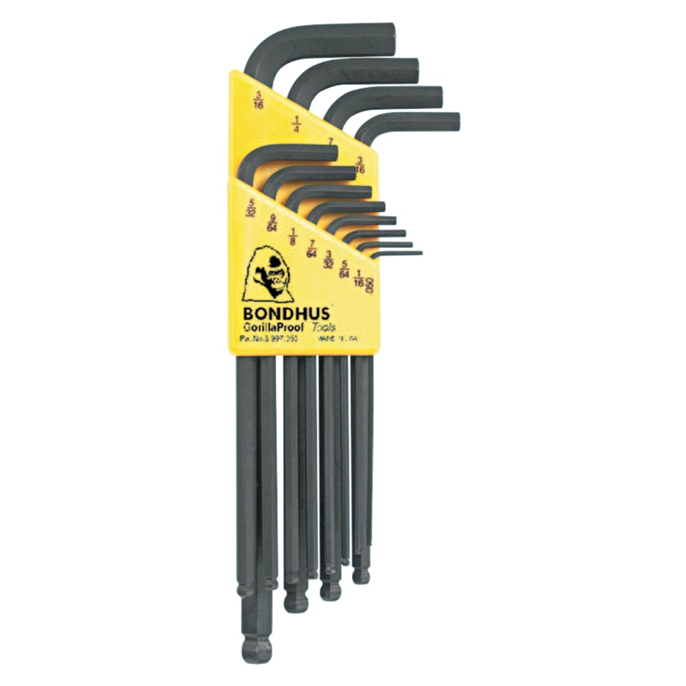 Bondhus 12-Piece Long Arm Ball End L Wrench Hex Key Set