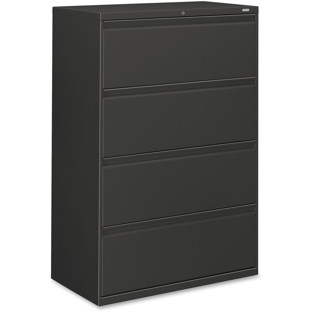 HON 800 36inW x 19-1/4inD Lateral 4-Drawer File Cabinet With Lock, Charcoal