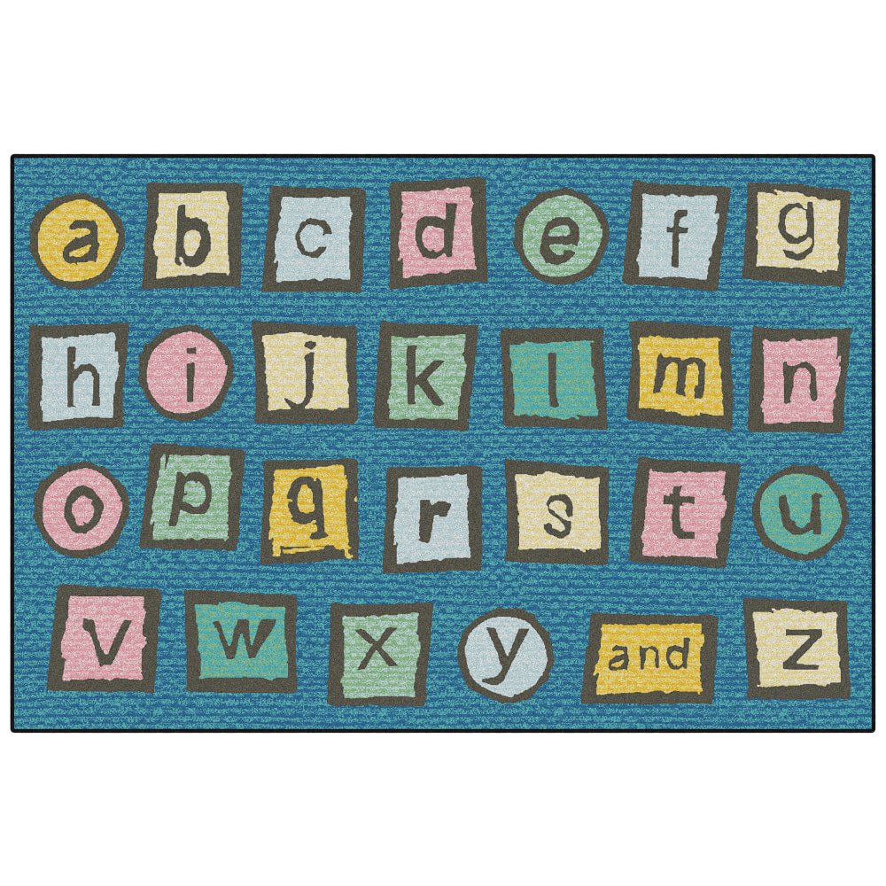 Carpets for Kids KID$Value Rugs Alphabet Blocks Activity Rug, 3ft x 4ft6in, Dark Blue