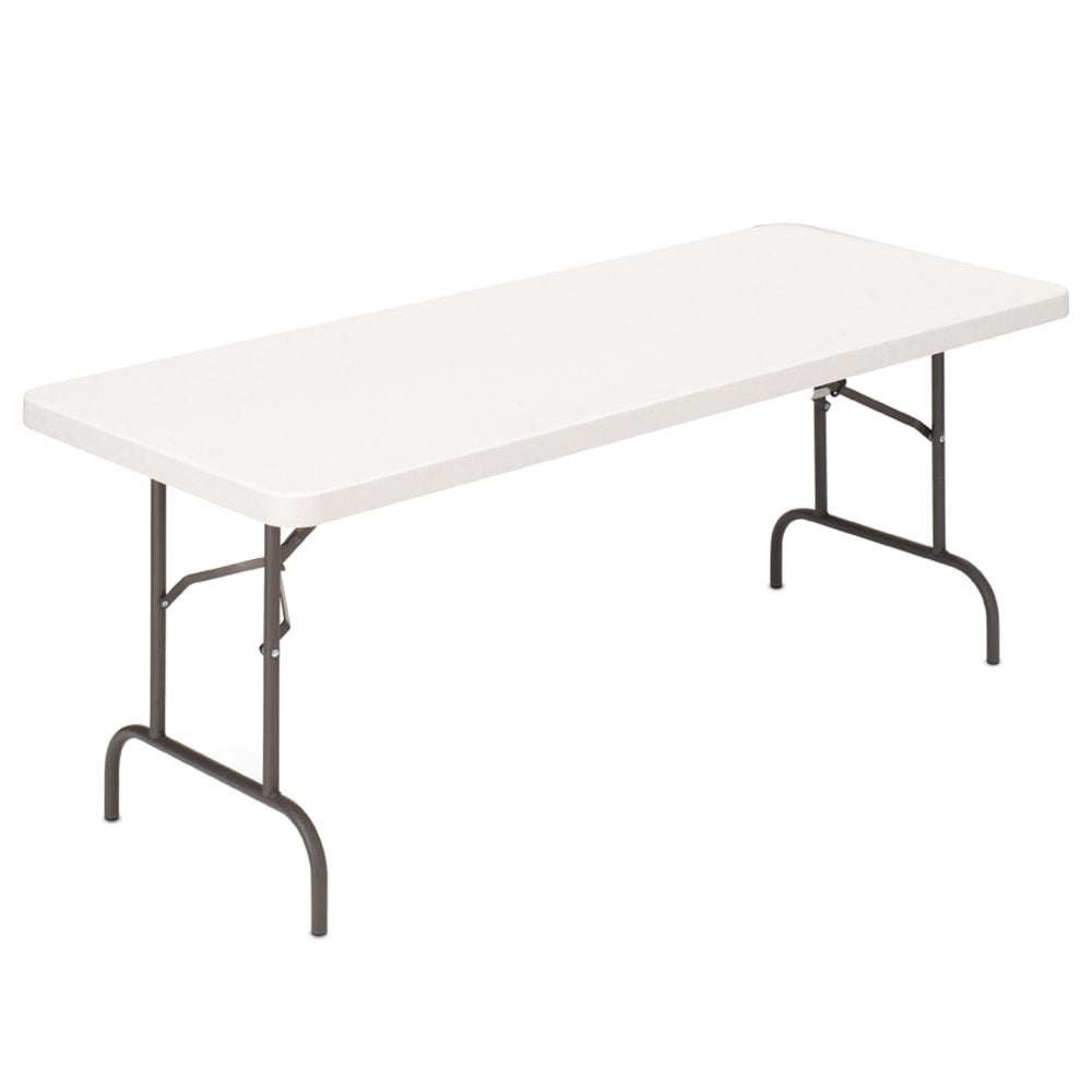 Realspace Molded Plastic Top Folding Table, 29inH x 96inW x 30inD, Gray Granite