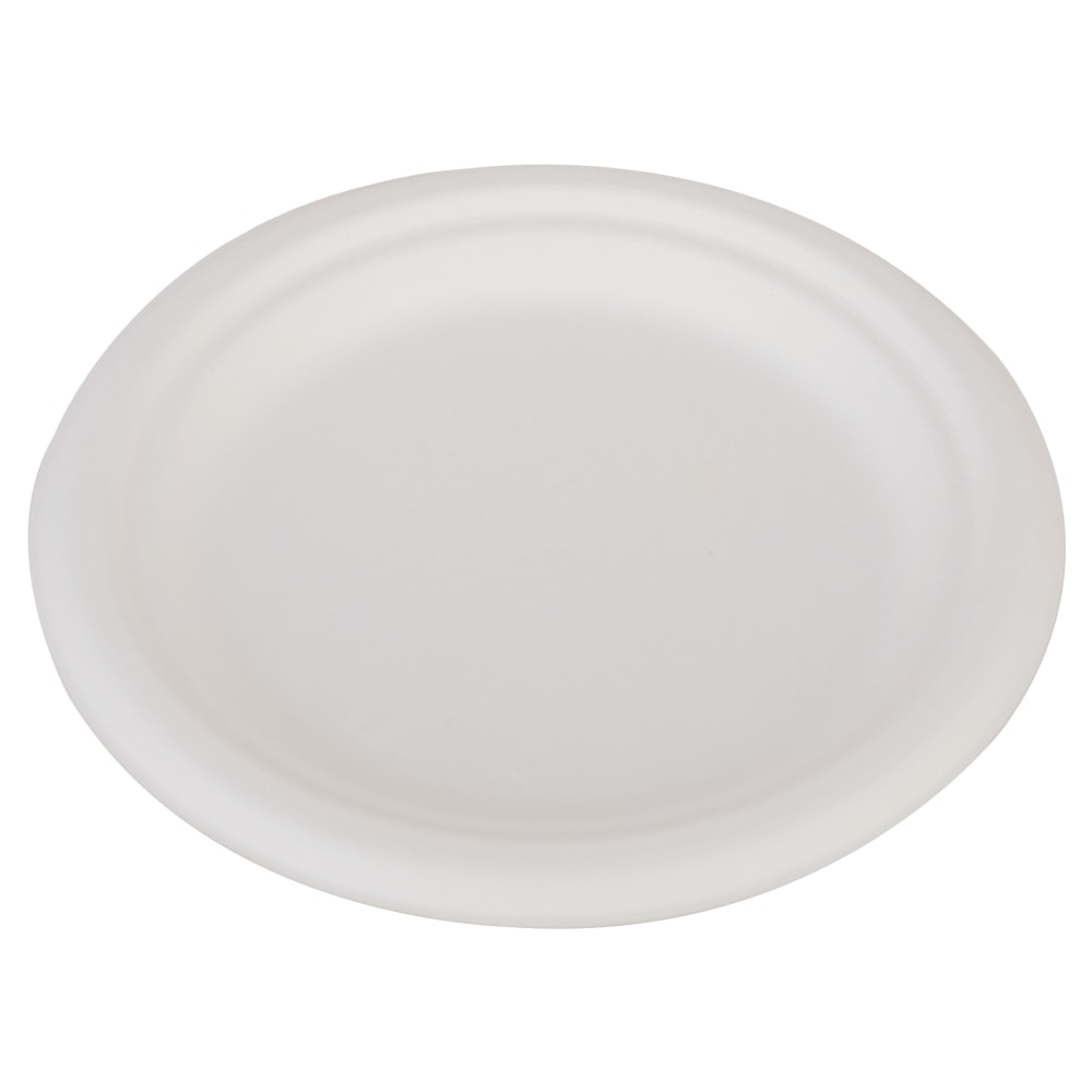 SCT ChampWare Heavyweight Bagasse Dinner Plates, 6in, White, Carton Of 1,000 Plates