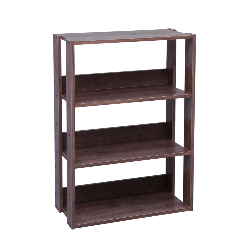 IRIS Mado 35inH 3-Tier Wide Open Shelving Unit, Brown