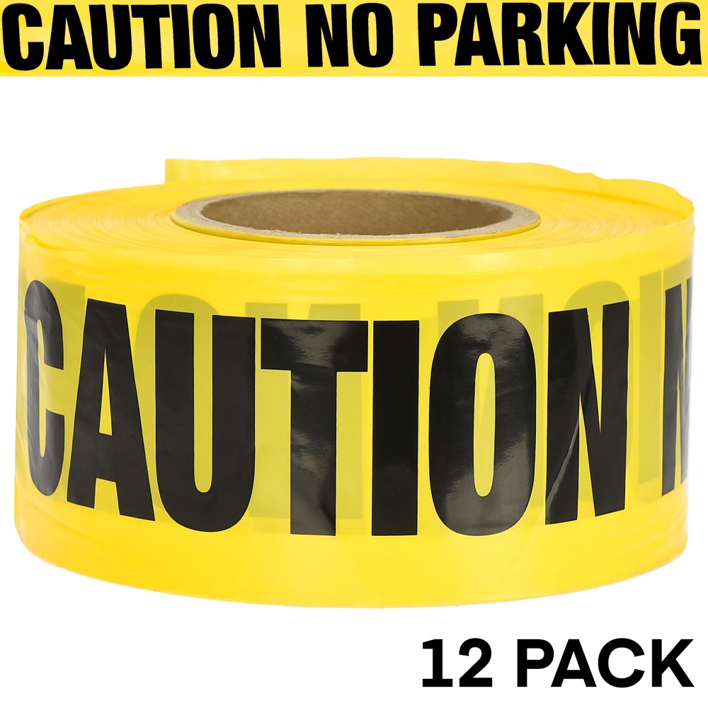 Alpine AdirPro Caution - No Parking Tape, 1,000ft, Yellow, Pack Of 12 Rolls