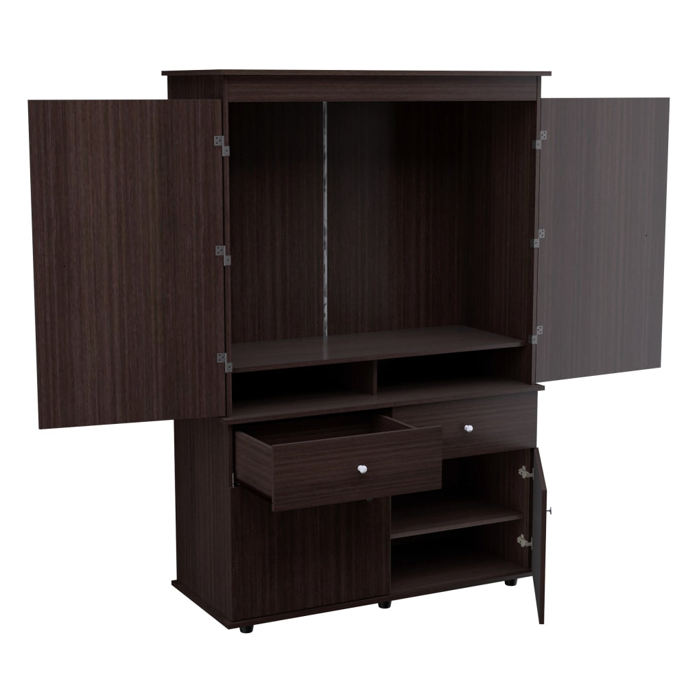 Inval 48inW Armoire/AV Storage Cabinet, Espresso