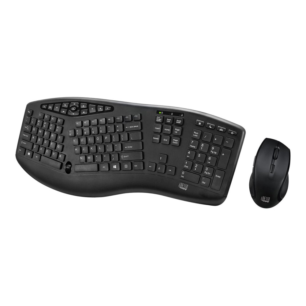 Adesso TruForm Media 1600 Wireless Ergonomic Keyboard and Optical Mouse Combo