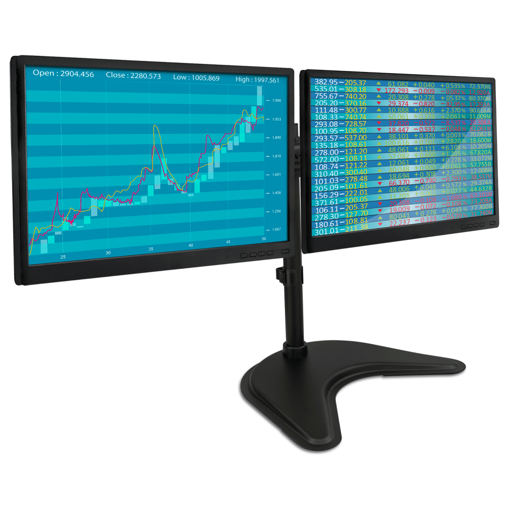 Mount-It! Dual Monitor Desk Stand, Black, MI-1781