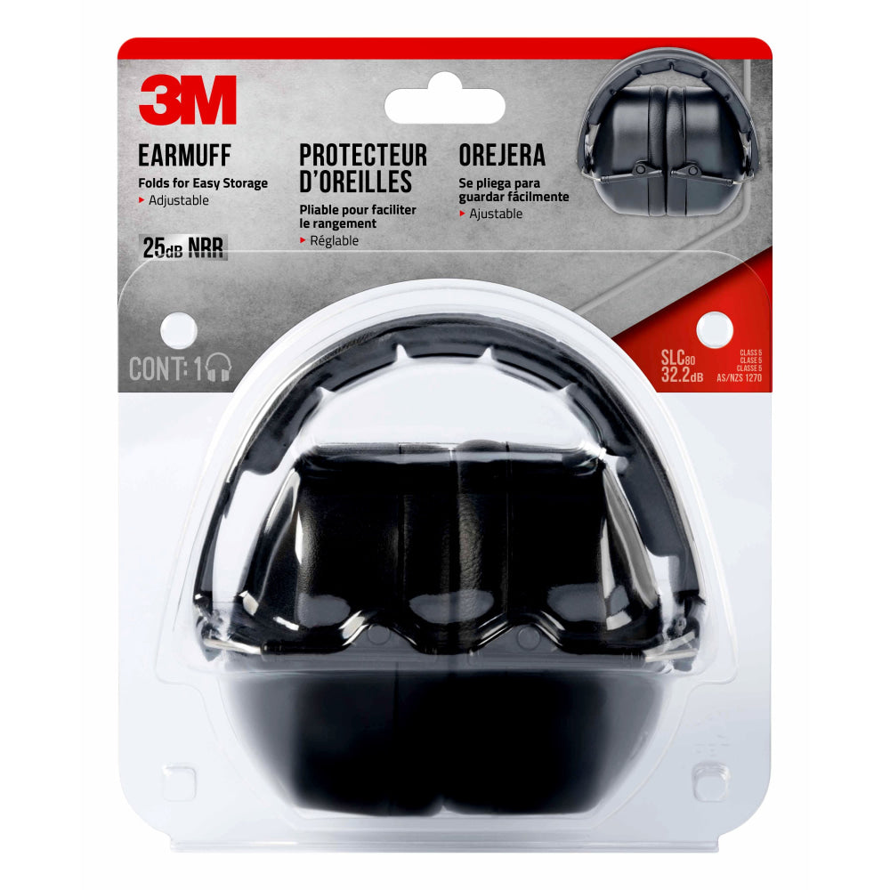 3M Folding Earmuff, 90563H1-DC, Black