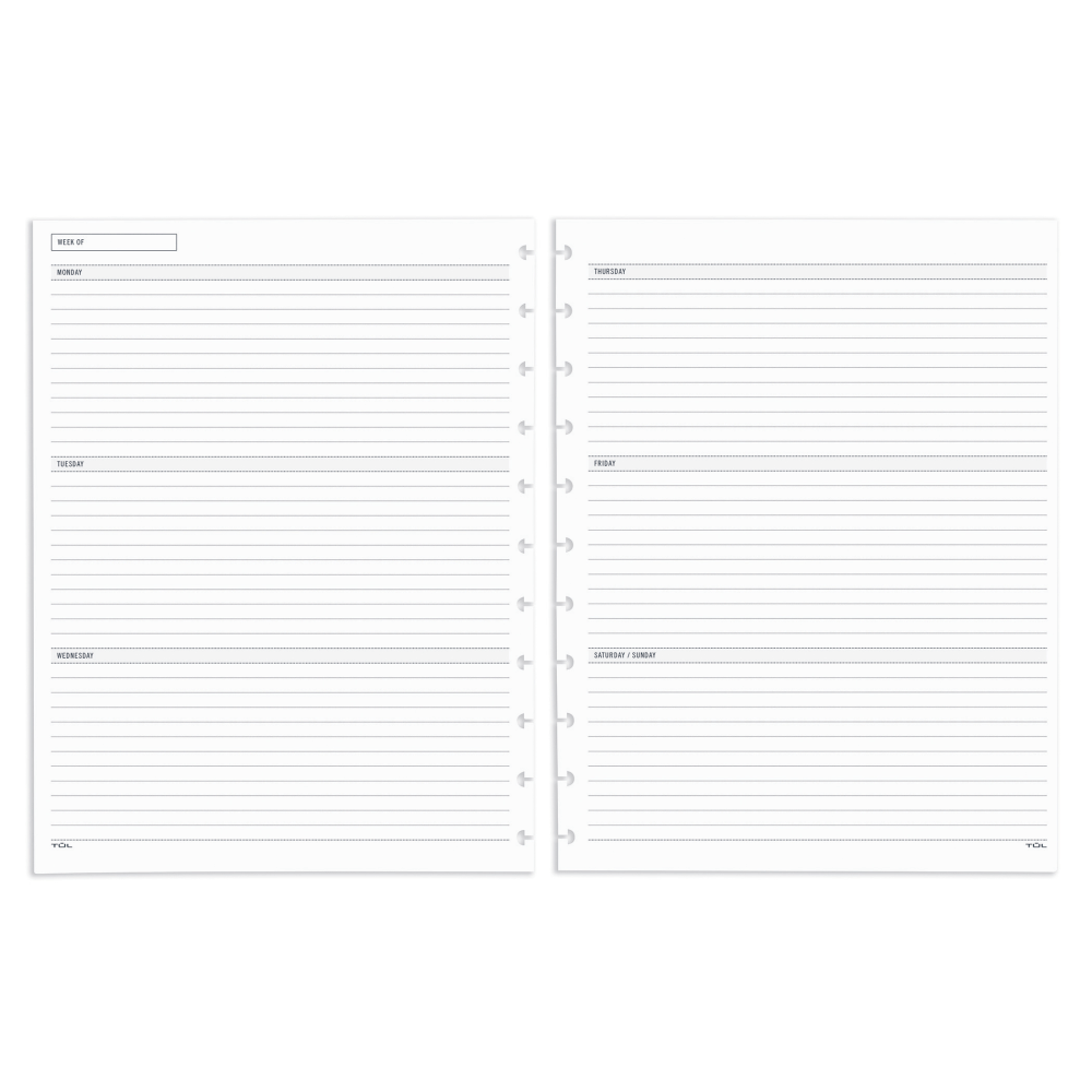 TUL Discbound Undated Weekly/Monthly Refill Pages, Letter Size, 68 Sheets