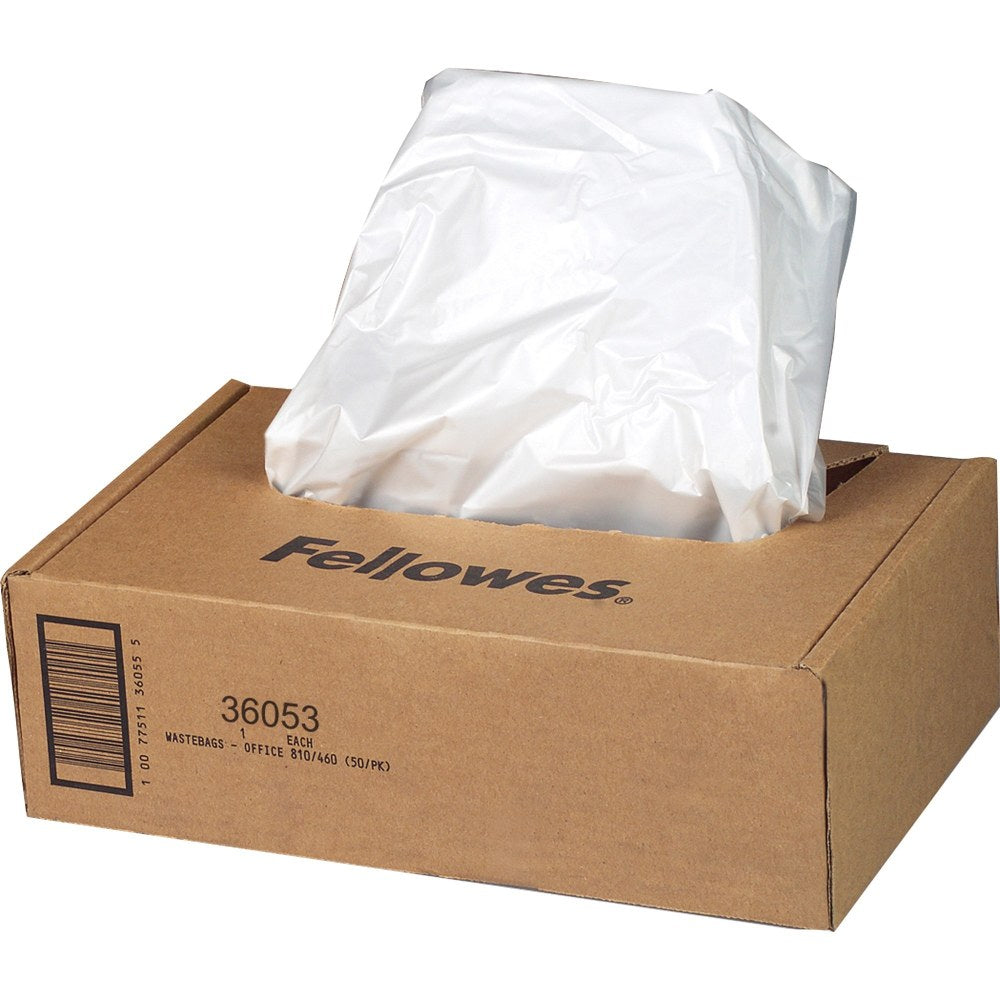 Fellowes Powershred Waste Bags, Clear, Carton Of 100 Bags