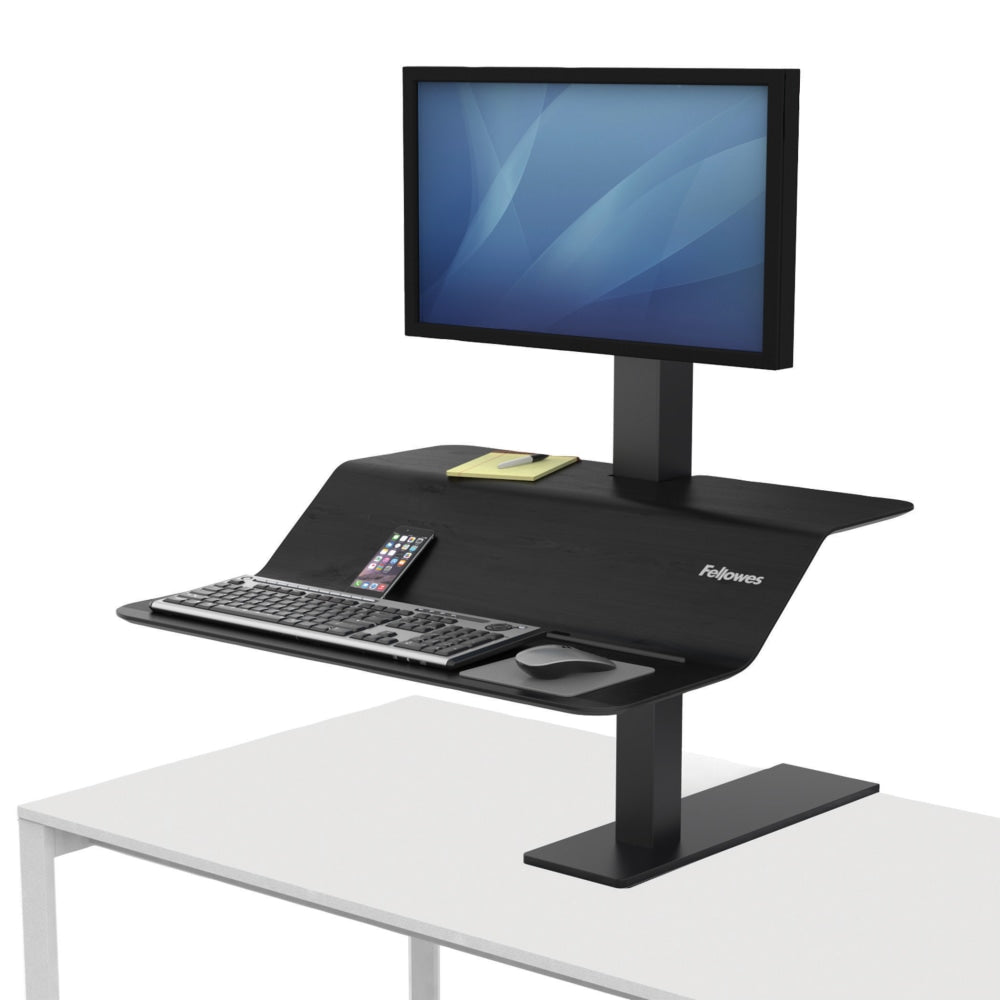 Fellowes Lotus VE Steel Sit-Stand Workstation, Single, Black