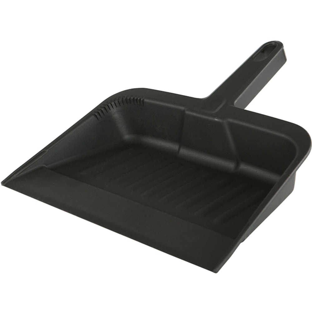 Globe Commercial Products Plastic Dustpan, 14-1/4in x 12in, Black