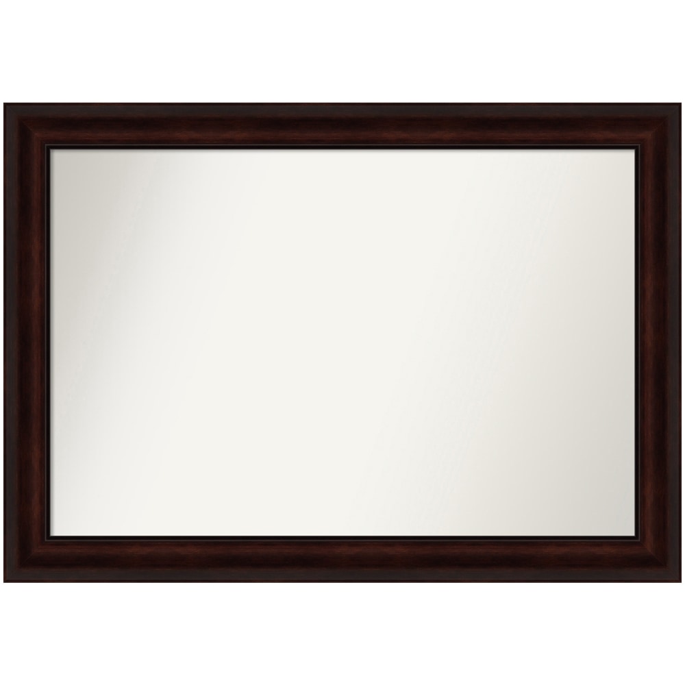 Amanti Art Non-Beveled Rectangle Framed Bathroom Wall Mirror, 29in x 41in, Coffee Bean Brown