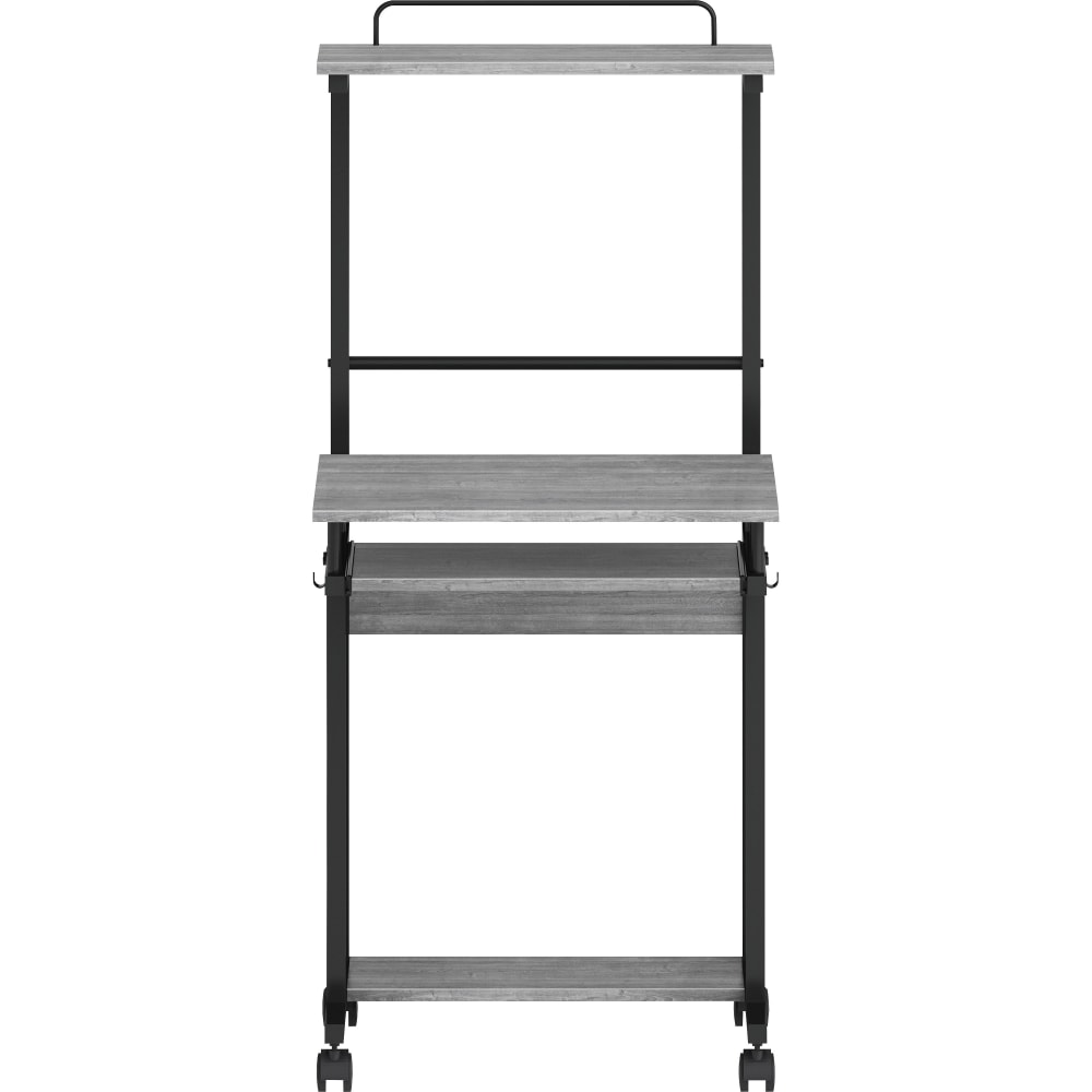 NuSparc 2-Shelf Computer Mobile Workstation, 53-1/2inH x 23-7/10inW x 20-7/10inD, Weathered Charcoal