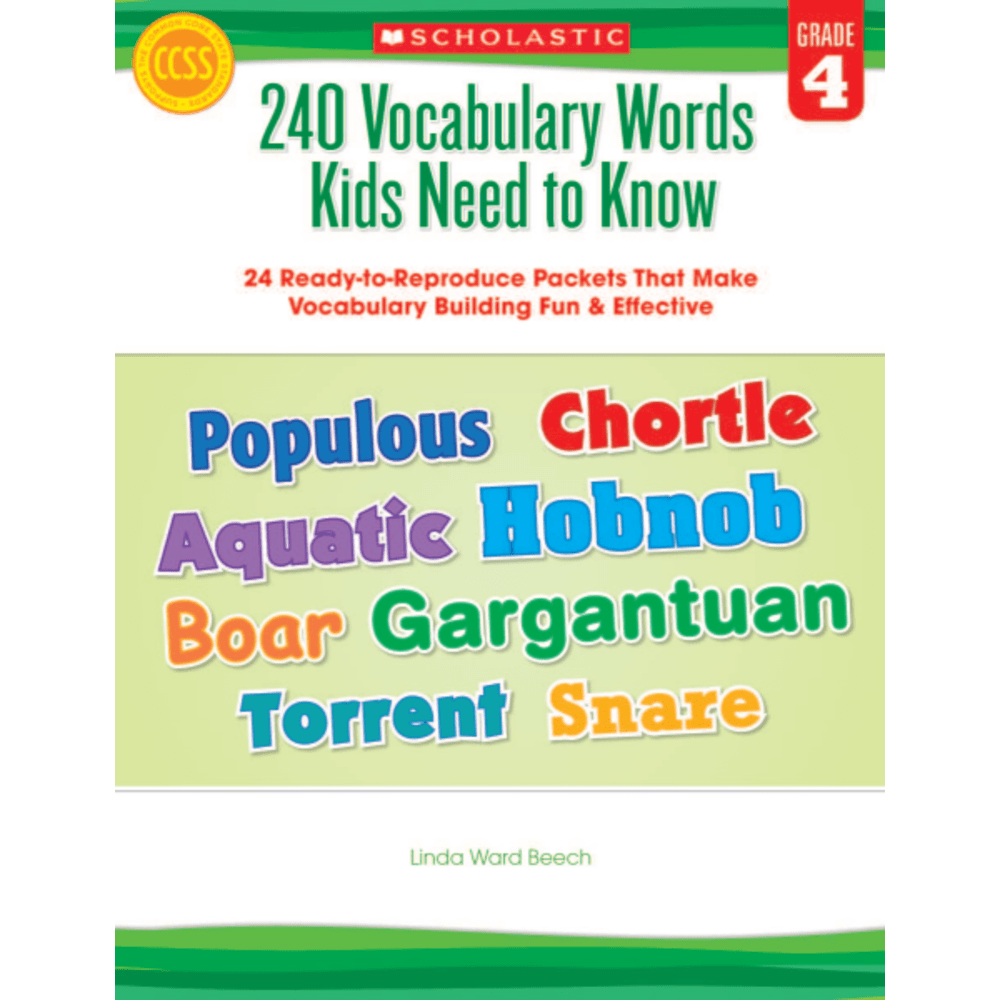 Scholastic 240 Vocabulary Words Kids Need To Know, Grade 4