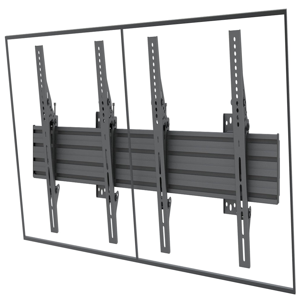 Mount-It! Dual-Screen Menu Board Wall Mount With Tilt, Black