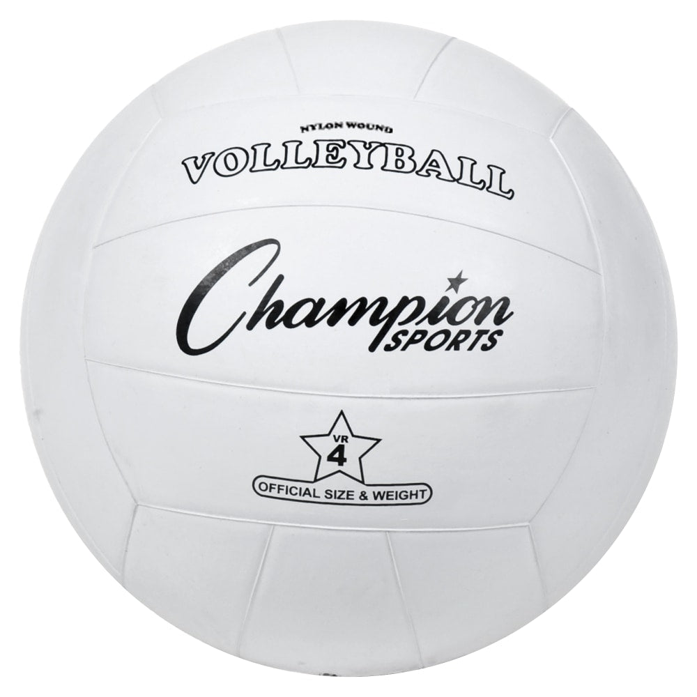 Champion Sports Rubber Volleyball - Rubber, Nylon - White - 1  Each