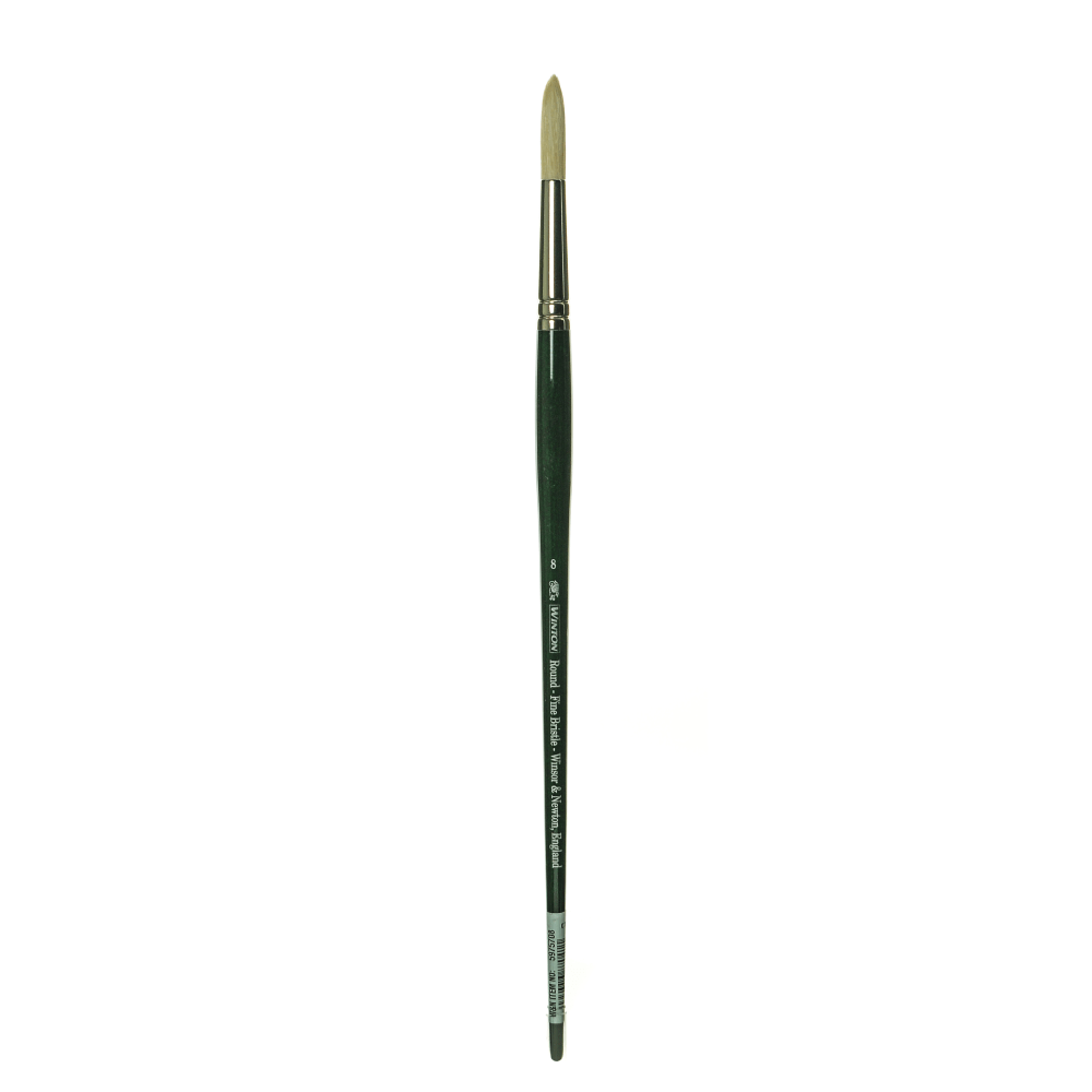 Winsor & Newton Winton Hog Paint Brush, Size 8, Round Bristle, Multicolor