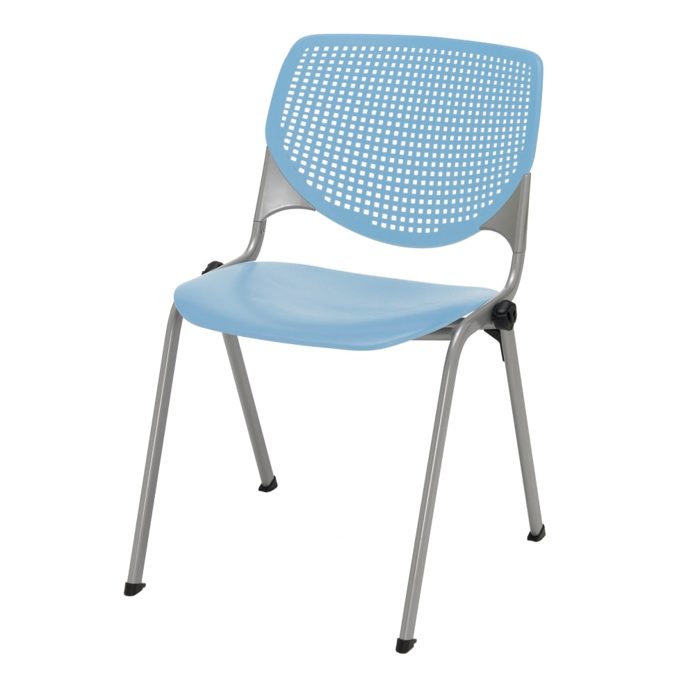 KFI Studios KOOL Stacking Chair, Sky Blue/Silver