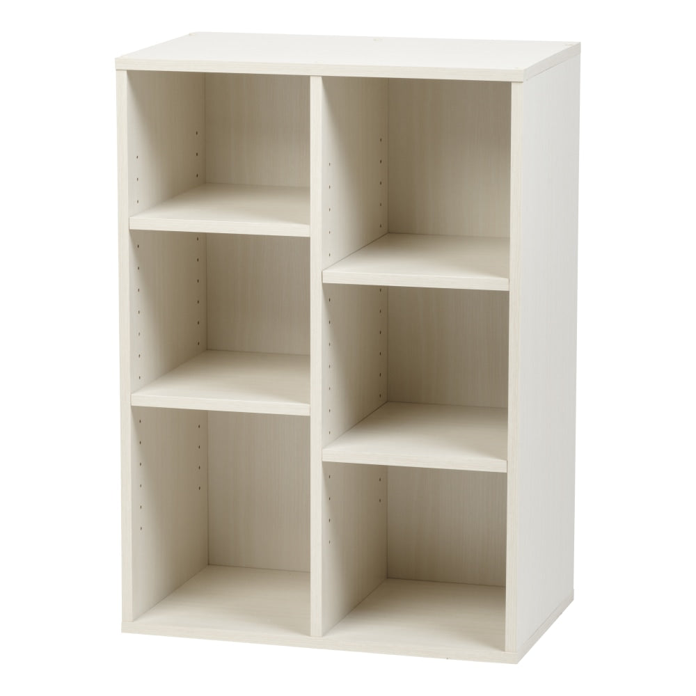 IRIS 33inH 6-Cube Storage Bookcase, Off White