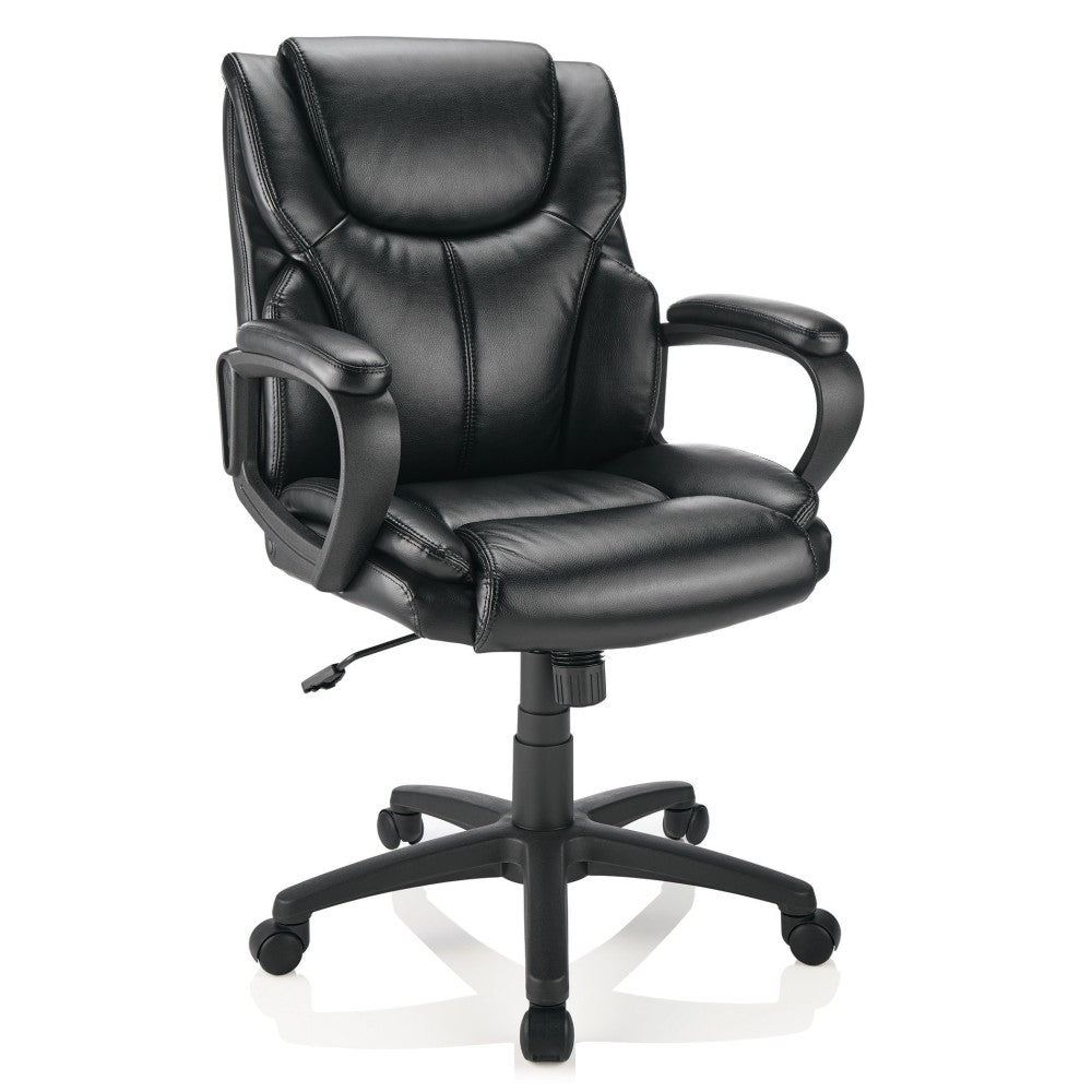 Realspace Mayhart Vinyl Mid-Back Task Chair, Black, BIFMA Compliant