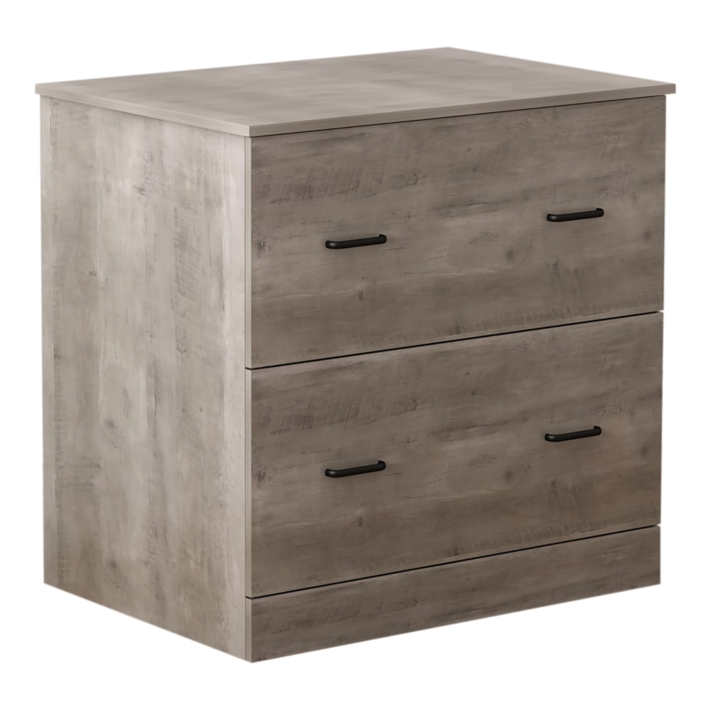 Realspace Peakwood 30-1/2inW x 21-4/5inD Lateral 2-Drawer File Cabinet, Smoky Brown