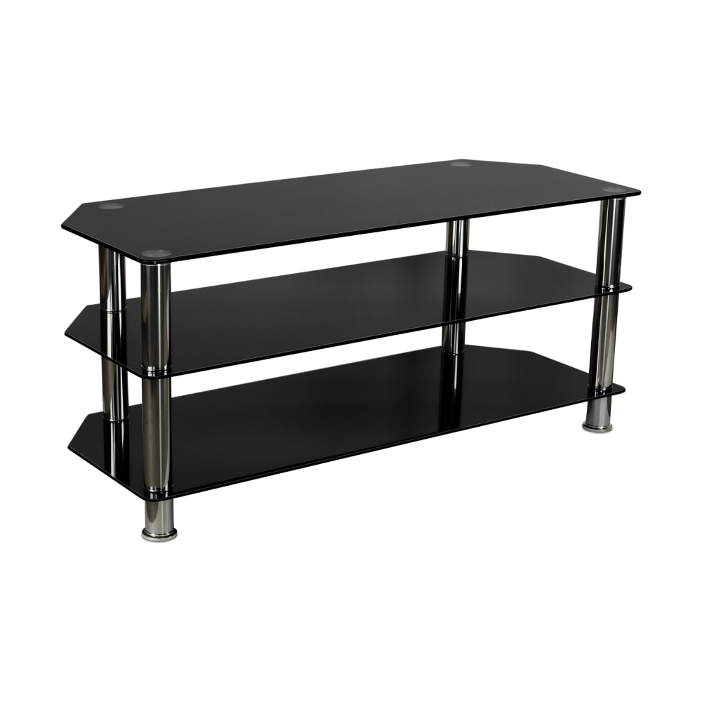 Mount-It! MI-880 3-Shelf TV Stand For Screens 40 - 60in, 20inH x 45inW x 17-13/16inD, Black