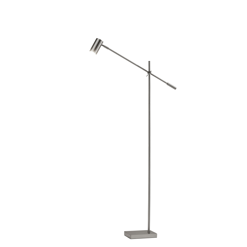 Adesso Collette LED Floor Lamp, 63inH, Brushed Steel